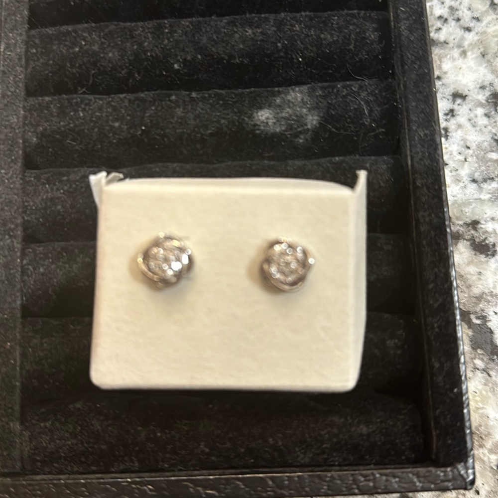 Sterling Silver Diamond Earrings